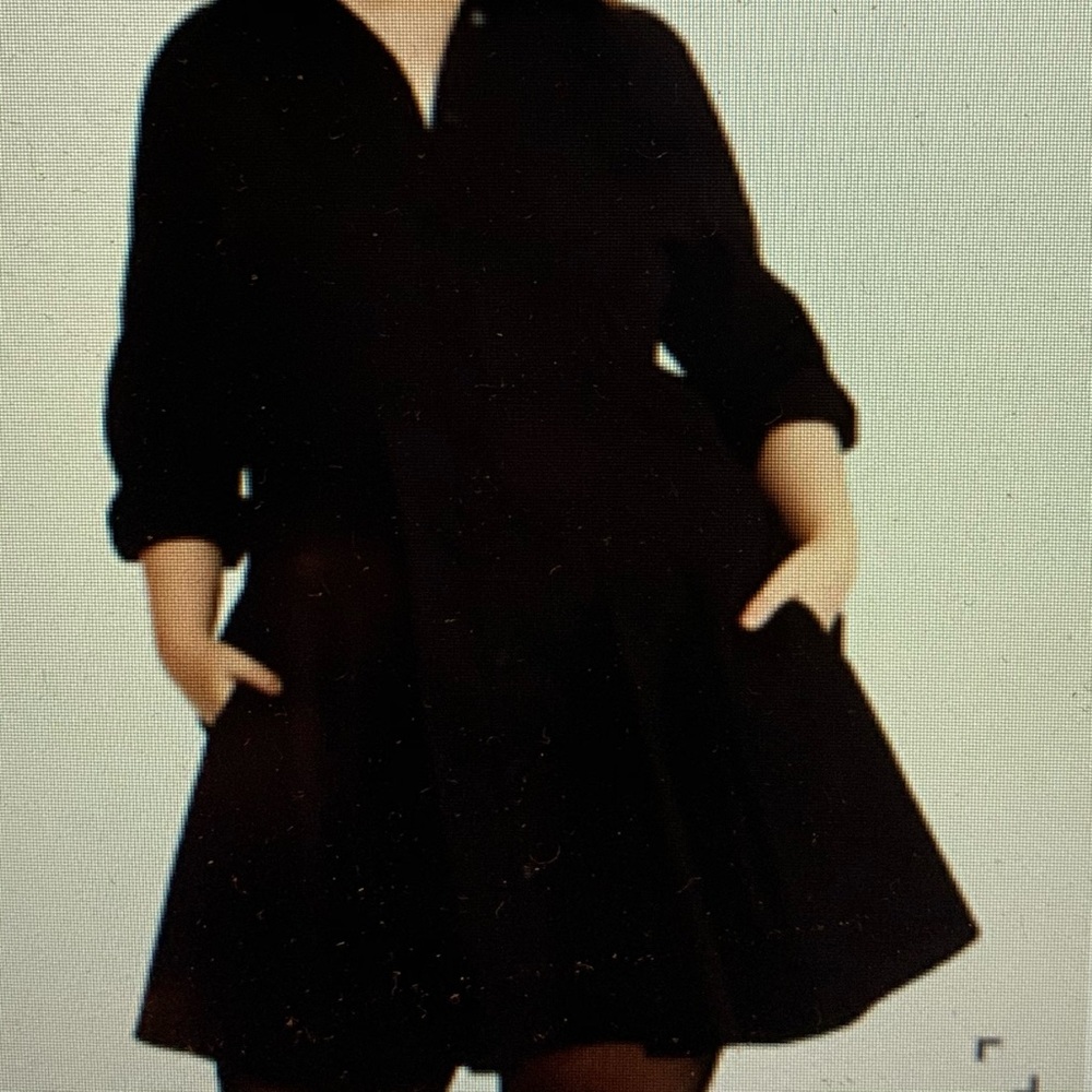 BNWT Torrid Black  Flutted Shirt Dress.